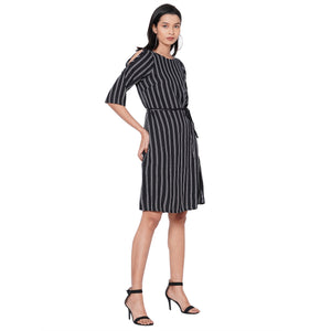 109F Black Stripe Dress