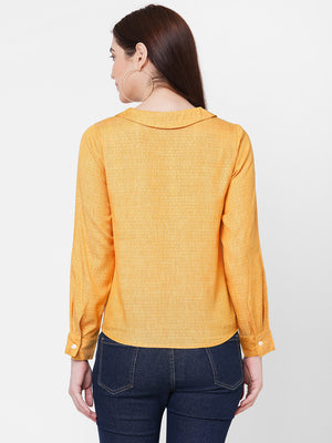 Yellow Solid Top With Front Knot