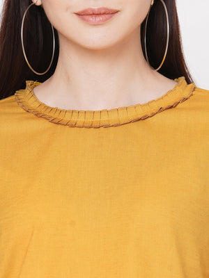 Yellow Solid Top With Bell Sleeves