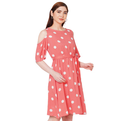 Vintage 1950s Pink and Black Polka-dot Taffeta Dress – Large → Hotbox  Vintage